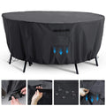 Tempera Round patio furniture covers,Outdoor Round Table Cover , Anti-Fading , Heavy Duty Tear Resistant Waterproof Patio Cover 