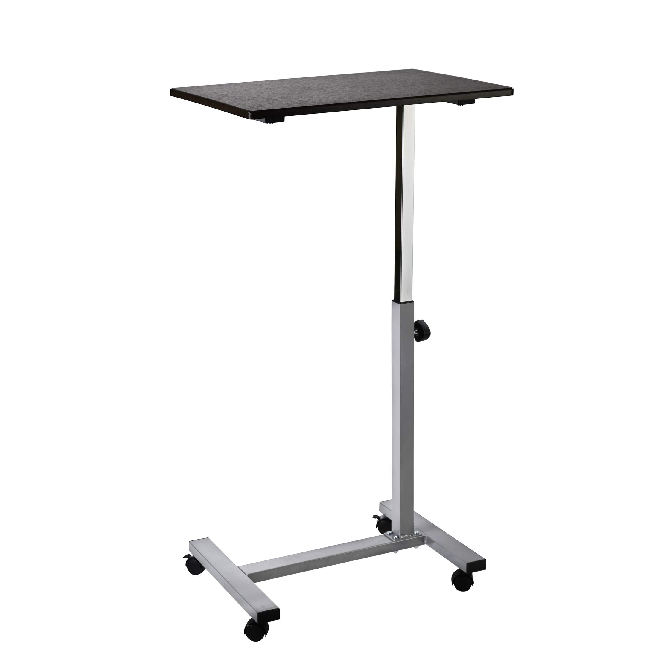 Seville Classics Airlift Height Adjustable Mobile Rolling Laptop Cart Computer Workstation Desk Table for Home, Office, Classroo