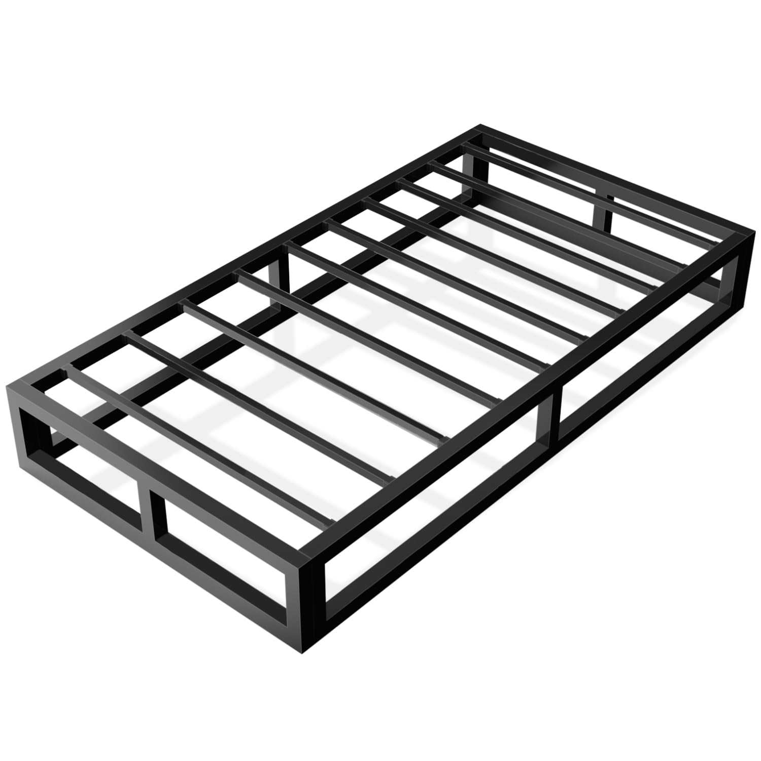Bilily 6 Inch Twin Bed Frame with Steel Slat Support, Low Profile Twin Metal Platform Bed Frame Support Mattress Foundation, No 