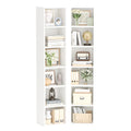 oneinmil Tall Narrow Bookshelf Set of 2, 6-Tier 71.5 Skinny Corner Bookcase, Compact Cube Organizer Tower Rack Display DVD CD,