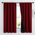 NICETOWN 100% Blackout Curtain Panels, Thermal Insulated Black Liner Curtains for Kitchen, Noise Reducing & Cold Blocking Drapes