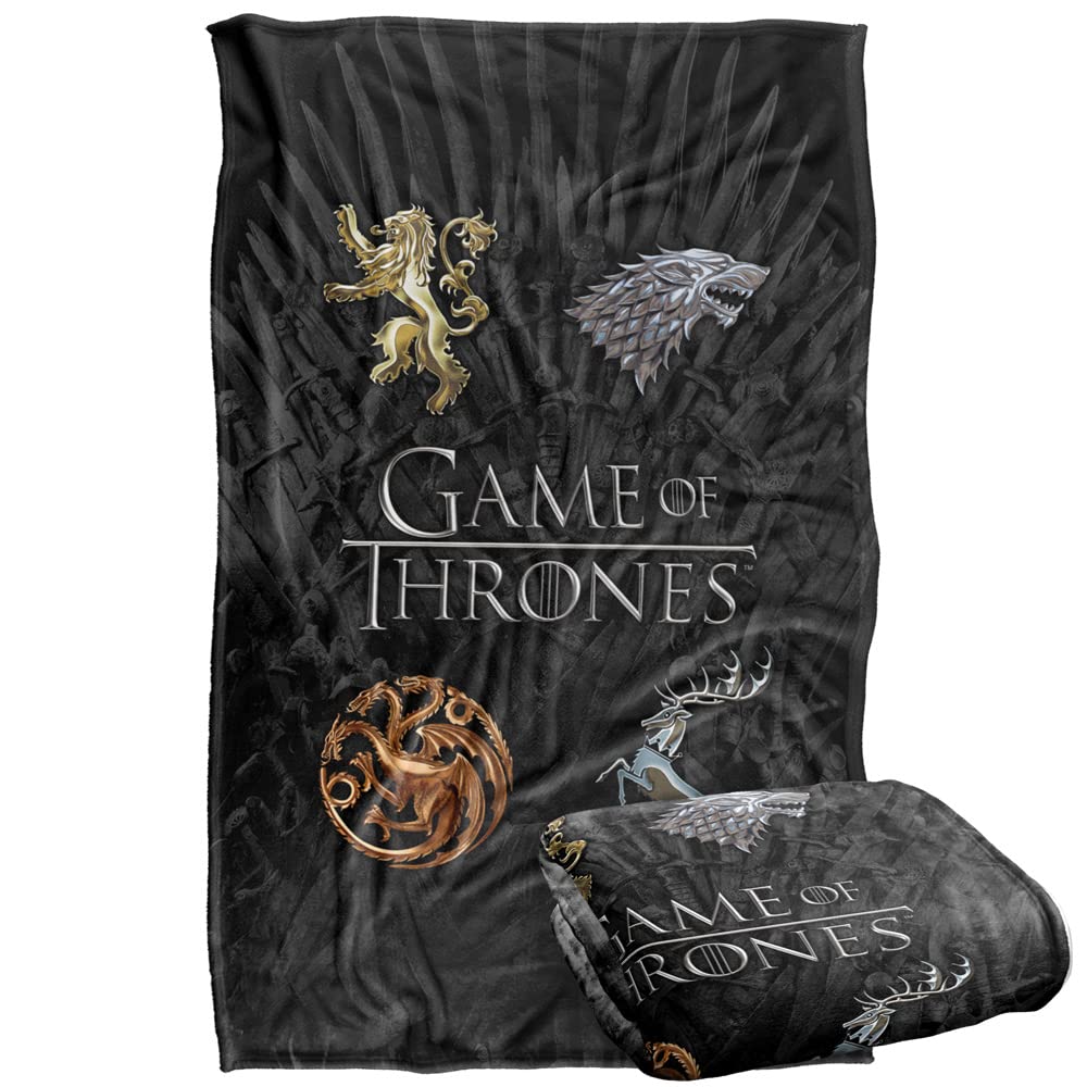Game of Thrones Blanket, 36x58, Chrome House Sigils, Silky Touch Super Soft Throw Blanket