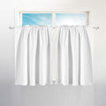 Waffle Weave Tier Curtains: 45 Inch Short Length for Small Window in Kitchen & Bathroom, Waterproof and Washable - White, 36x45 