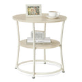 VASAGLE Side Table, Round End Table with 2 Storage Shelves for Living Room, Bedroom, Nightstand with Steel Frame for Small Space