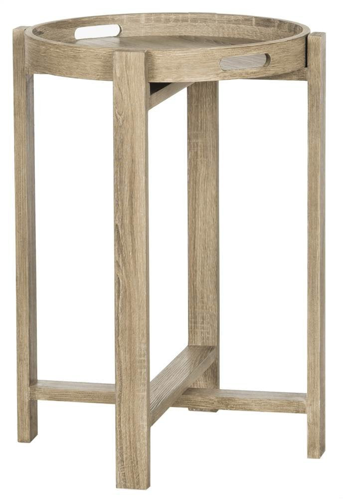 Safavieh Home Collection Hamish Modern Farmhouse Light Grey Tray Top Side Table