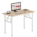 Need Folding Desk for Home Office 39-3/8 Length Modern Folding Table Computer Desk No Install Needed Pink Oak Color Desktop Wh