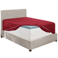 Hearth & Harbor Red Fitted Sheet Queen Size, Extra Deep Pocket Queen Fitted Sheet Only, 1800 Microfiber Fitted Bed Sheet, Ultra 