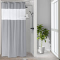 UFRIDAY Stall Shower Curtain 36 x 72 inches, Small Gray Polyester Fabric Shower Curtain for Bathroom with Rustproof Metal Gromme