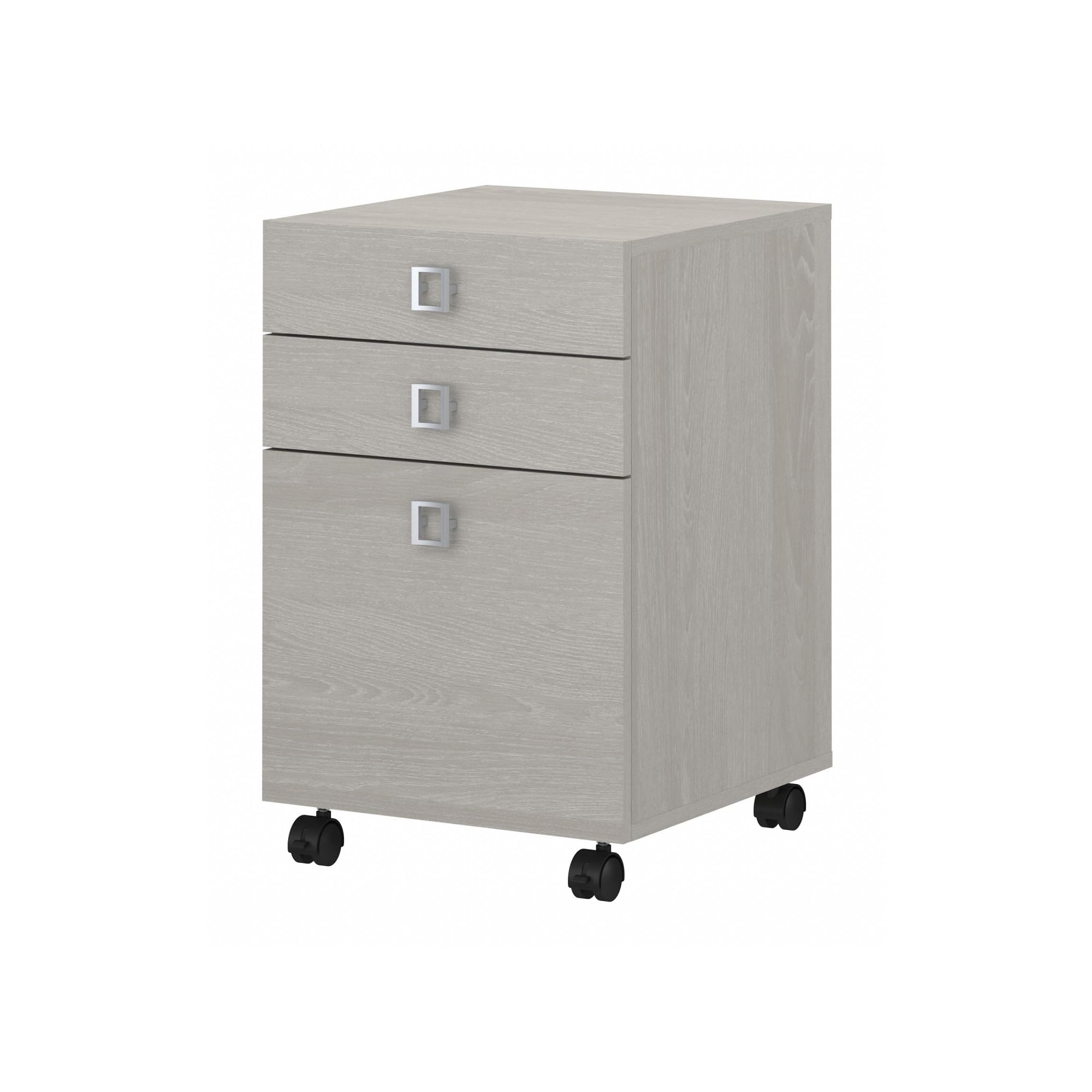 Bush Business Furniture Echo 3 Drawer Mobile File Cabinet in Gray Sand, Portable Document Storage Solution for Home and Professi