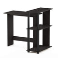Furinno Abbott Corner Computer Desk with Bookshelf, Espresso/Black