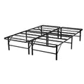IdealBase 14 Queen Bed Frame Heavy Duty Foldable Bed Frame Folding Bed Frame with Steel Metal Slats Mattress Foundation Box Spri