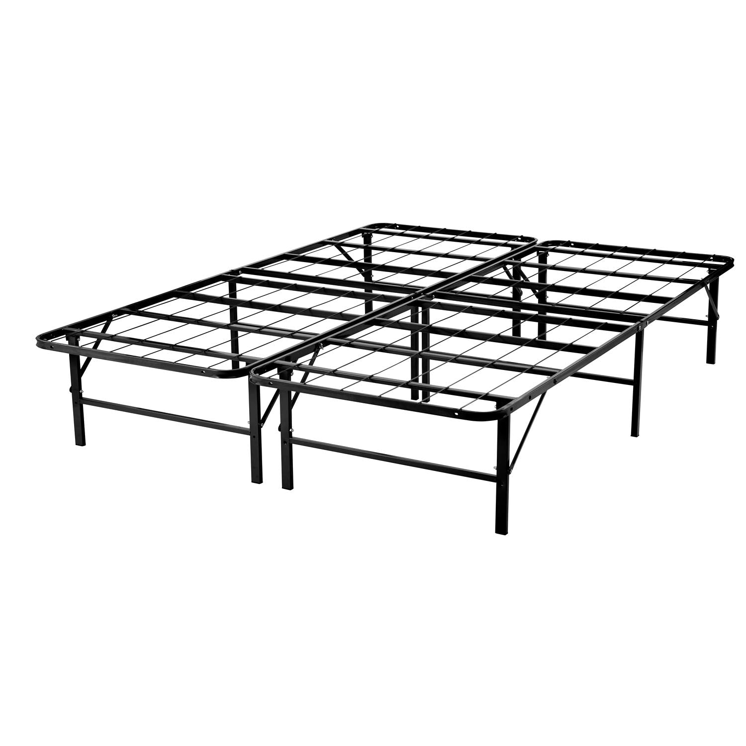 IdealBase 14 Queen Bed Frame Heavy Duty Foldable Bed Frame Folding Bed Frame with Steel Metal Slats Mattress Foundation Box Spri