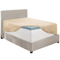 Hearth & Harbor Extra Deep Pocket Full Fitted Sheet, Beige Full Size Fitted Sheet Only, 1800 Microfiber Fitted Bed Sheet, Ultra 