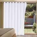 H.VERSAILTEX White Linen Blackout Curtains Durable Thick Textured Linen Look 100% Blackout Patio Door Curtain Anti Rust Grommet 