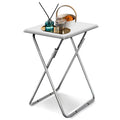 Garden 4 you Portable Folding TV Tray Table TV Dinner Tray with Sturdy MDF,No Assembly Required, 25In(White,1PC)