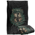 Harry Potter Hogwarts Green and Gold Floral Crest Silky Touch Super Soft Throw Blanket 36 x 58,Hogwarts Green and Gold Floral Cr