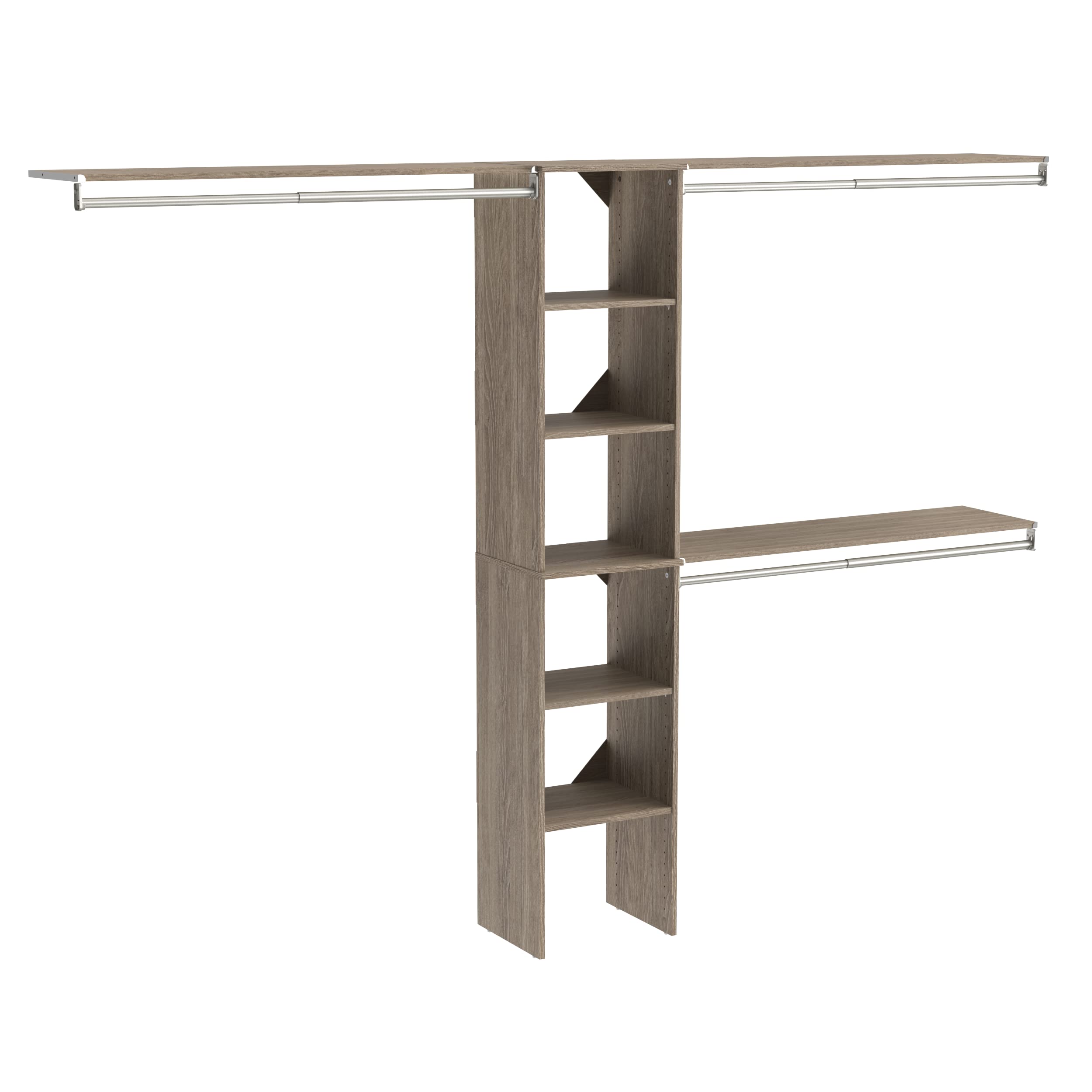 ClosetMaid 1951140 SuiteSymphony 16-Inch Closet Organizer with Shelves, Natural Gray