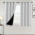 H.VERSAILTEX 100% Blackout Curtains for Bedroom Thermal Insulated Blackout Curtains 45 inch Length Full Light Blocking Window Dr