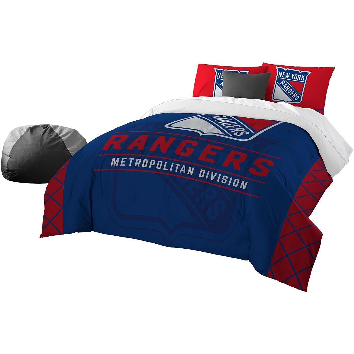 Northwest NHL New York Rangers Comforter and Sham Set, Twin, Draft