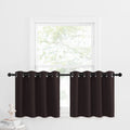 NICETOWN Kitchen Curtains Window Treatments - Eyelet Top Home Fashion Blackout Curtains Tailored Drapes for Cafe (Toffee Brown, 