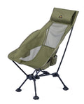iClimb Ultralight Compact Camping Folding Beach Chair with Anti-Sinking Large Feet (Green - Triangular Frame High Back - 2PC)