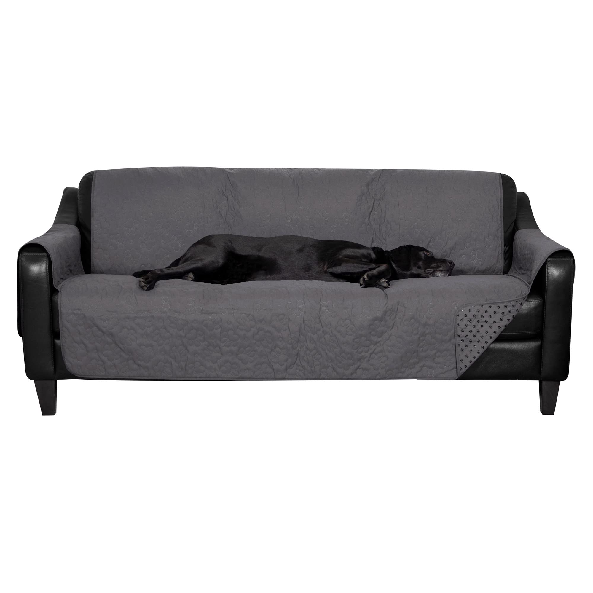 Furhaven Waterproof & Non-Slip Large Sofa/Couch Cover Protector for Dogs, Cats, & Children - Quilted Paw Print Living Room Furni