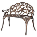 CIPACHO Outdoor Bench, Patio Outdoor Garden Bench Cast Aluminum Metal Loveseat Chairs for Park, Yard, Porch, Lawn, Balcony, Back