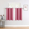 ChrisDowa Small Window Curtains for Kitchen and Bedroom - Grommet Short Thermal Insulated Room Darkening Curtains (2 Panels, Pin