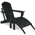 ABCPATIO Folding Adirondack Chair with Footrest - Outdoor Weather Resistant Plastic Adirondack Chairs with Detachable Ottoman, S
