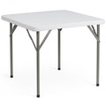 Flash Furniture Square Plastic Folding Event Tables, Set of 12, Granite White