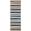 SAFAVIEH Courtyard Collection 23 x 14 Navy/Beige CY6062 Stripe Indoor/ Outdoor Waterproof Easy Cleaning Patio Backyard Runner 