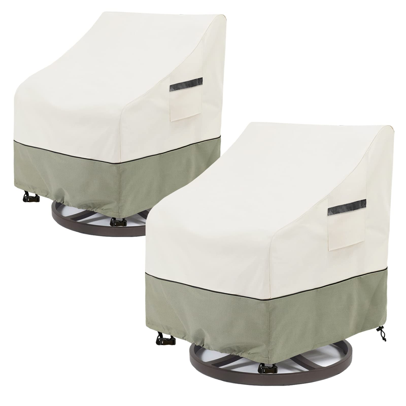 LSongSKY Outdoor Swivel Lounge Chair Cover 2 Pack,Waterproof Heavy Duty Outdoor Chair Covers,Patio Rocking Chair Covers for Outd