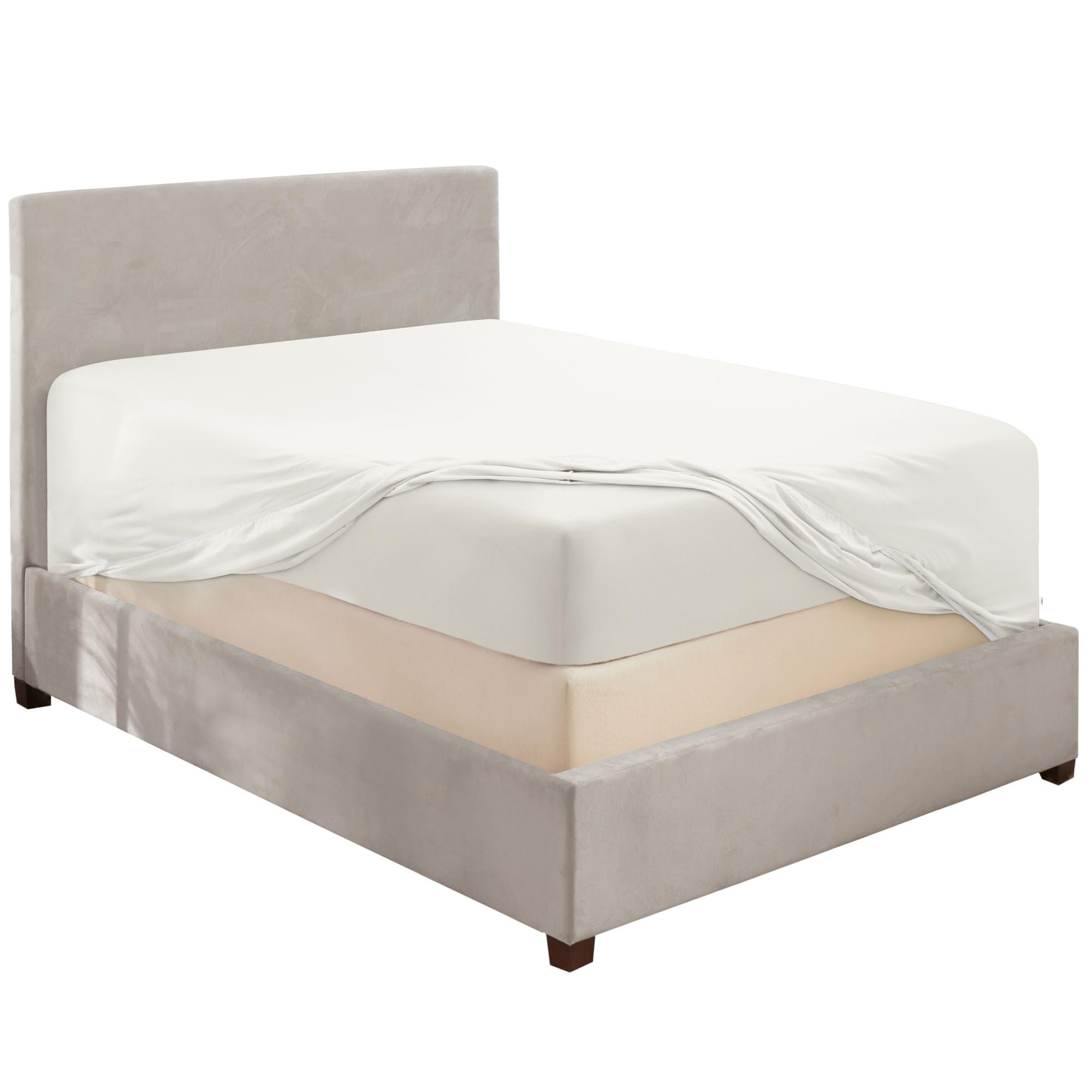 Hearth & Harbor Extra Deep Pocket Full Fitted Sheet, White Full Size Fitted Sheet Only, 1800 Microfiber Fitted Bed Sheet, Ultra 