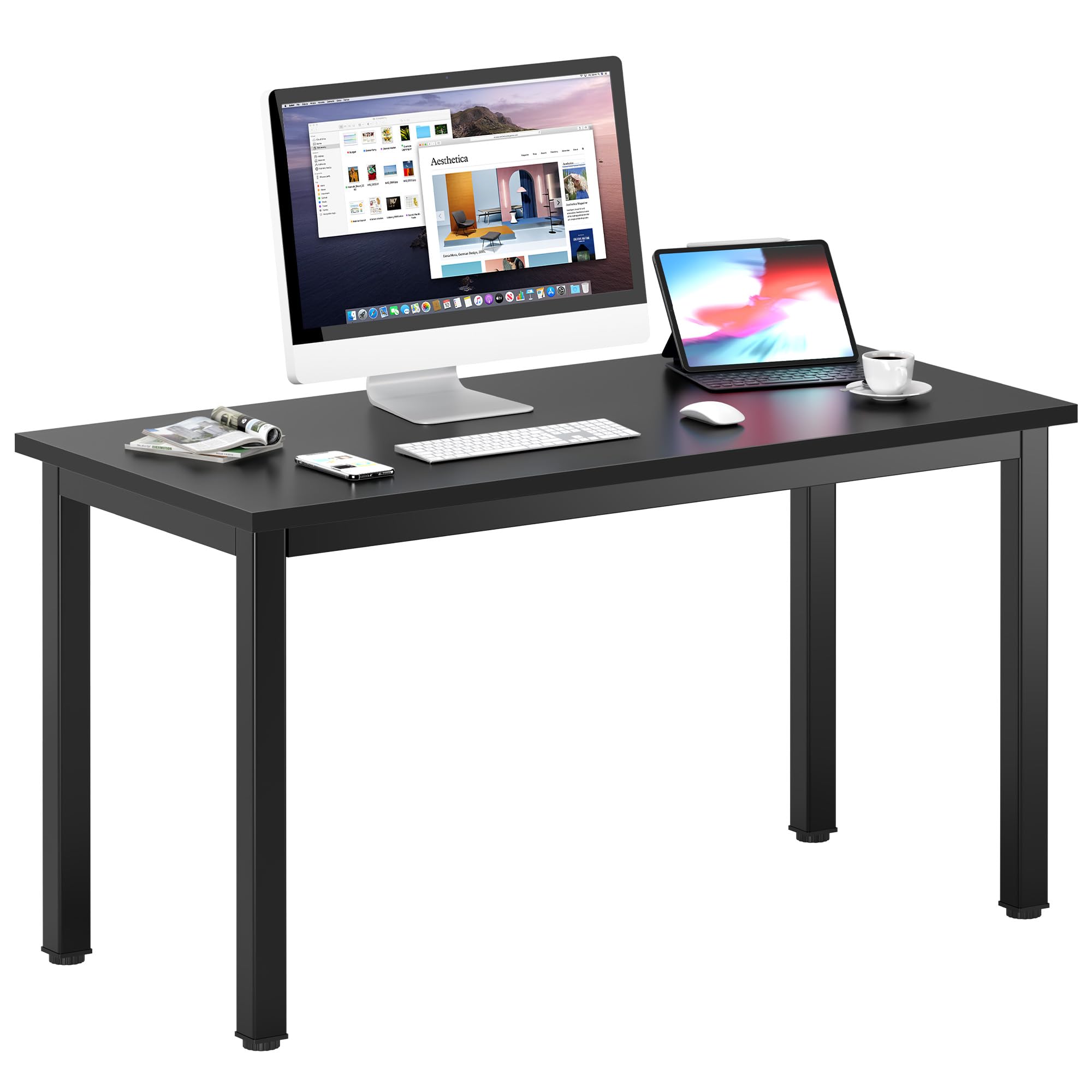 DlandHome 47 inches Medium Computer Desk, Composite Wood Board, Decent and Steady Home Office Desk/Workstation/Table, BS1-120BB 