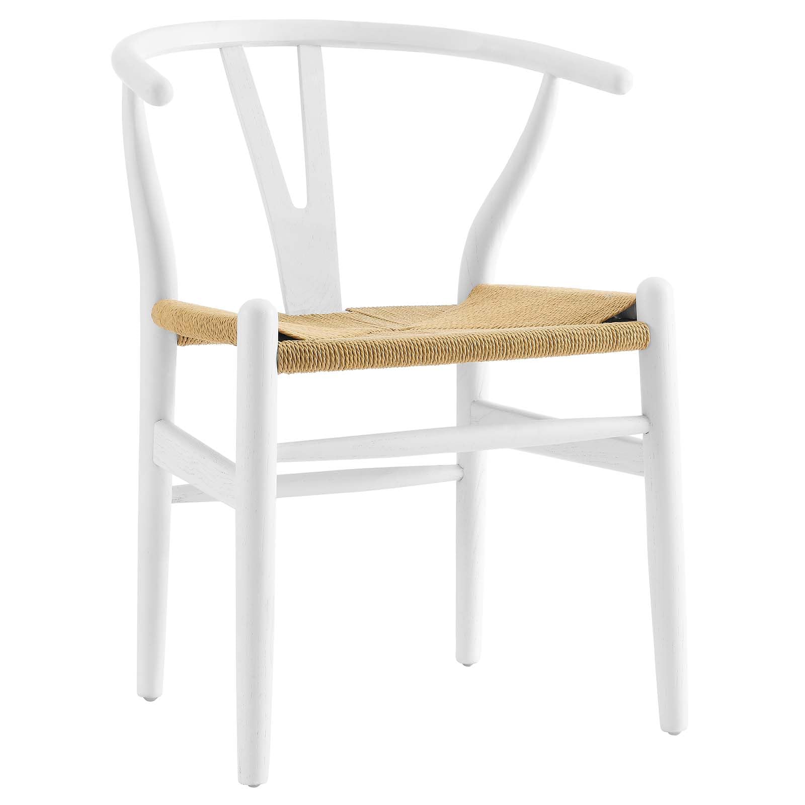 Modway Amish Mid-Century Wood Kitchen and Dining Room Chair in White