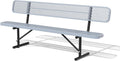 Sunnibety 8 Feet Heavy Duty Metal Park Bench for Outside, Outdoor Bench with Backrest & Portable Frame, Commercial Benches for S