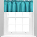 Valea Home Water Repellent Valance for Bathroom Window Waffle Woven Textured Short Kitchen Curtain Valances, Turquoise, 60 x16 i