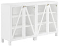 Crosley Furniture Cassai 2-Piece Entertainment Center TV Stand, Media Console, Vinyl Record Storage, White