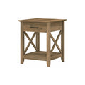 Bush Furniture Key West Small End Table with Storage | Modern Farmhouse Accent Shelf for Living Room in Reclaimed Pine