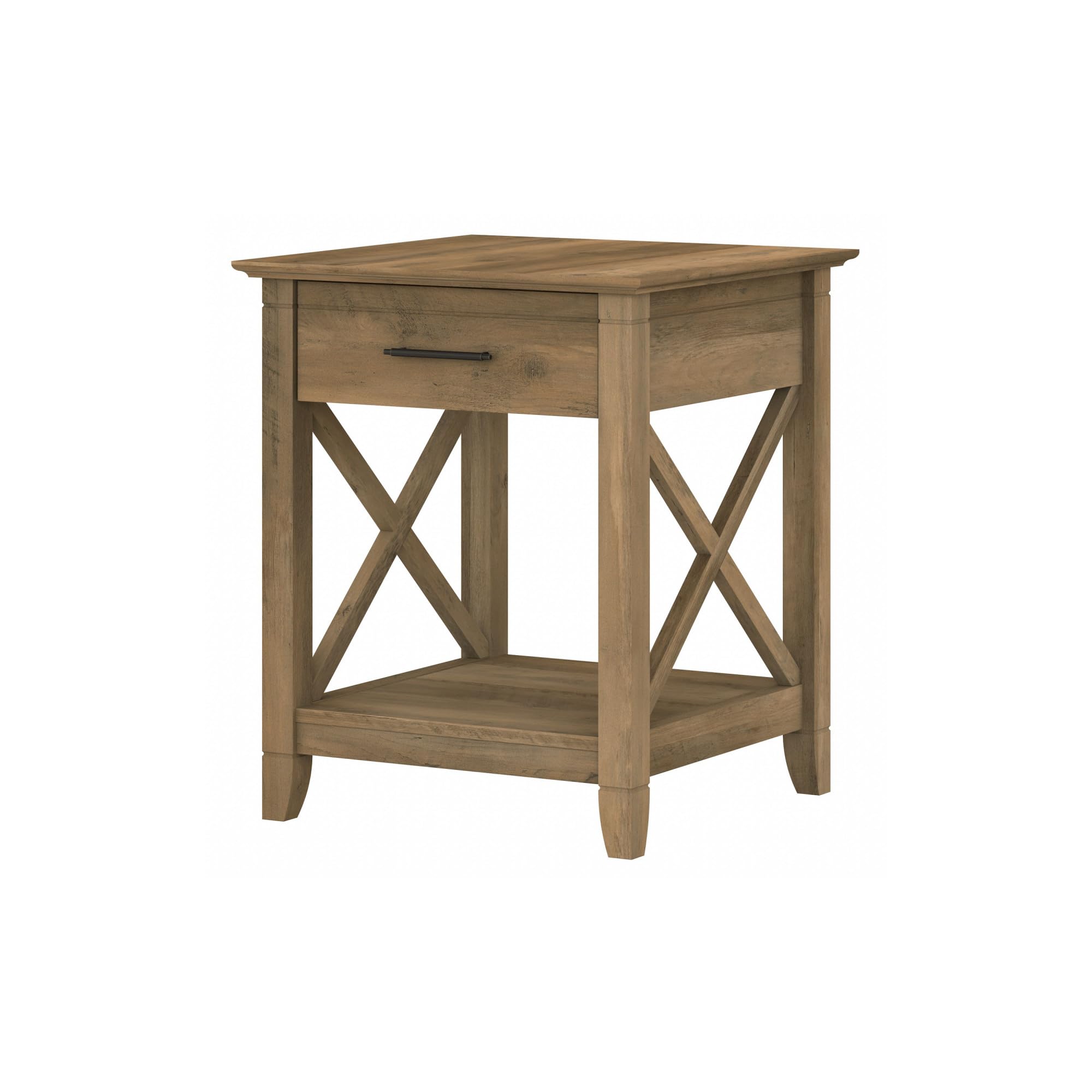 Bush Furniture Key West Small End Table with Storage | Modern Farmhouse Accent Shelf for Living Room in Reclaimed Pine