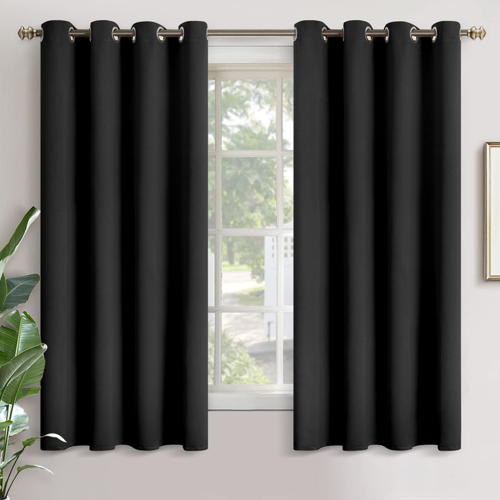 YoungsTex Blackout Curtains for Bedroom 63 Inch Length - Thermal Insulated Window Drapes with Grommet Room Darkening Privacy for