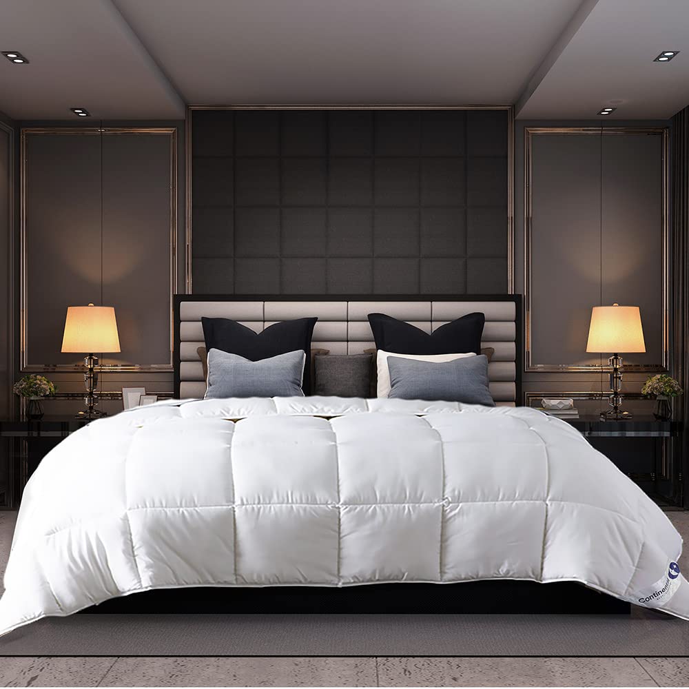 Serenity 700 Fill Power White Goose Down European Comforter - Fluffy, King Size Duvet Blanket Bedding - Made in The USA - King 1
