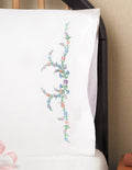 Tobin Stamped Pillowcase Pair for Embroidery, 20 by 30-Inch, Reflections