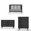 Child Craft Cranbrook 3-Piece Nursery Set, Includes 4-in-1 Convertible Crib, Dresser and Chest, Crib Grows with Your Baby (Ebony