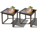 FYRICKYLINOO Outdoor Wicker Rattan Side End Tables for Patio Set of 2, 2 PCS Square Outdoor Patio Furniture End Table for Porch 