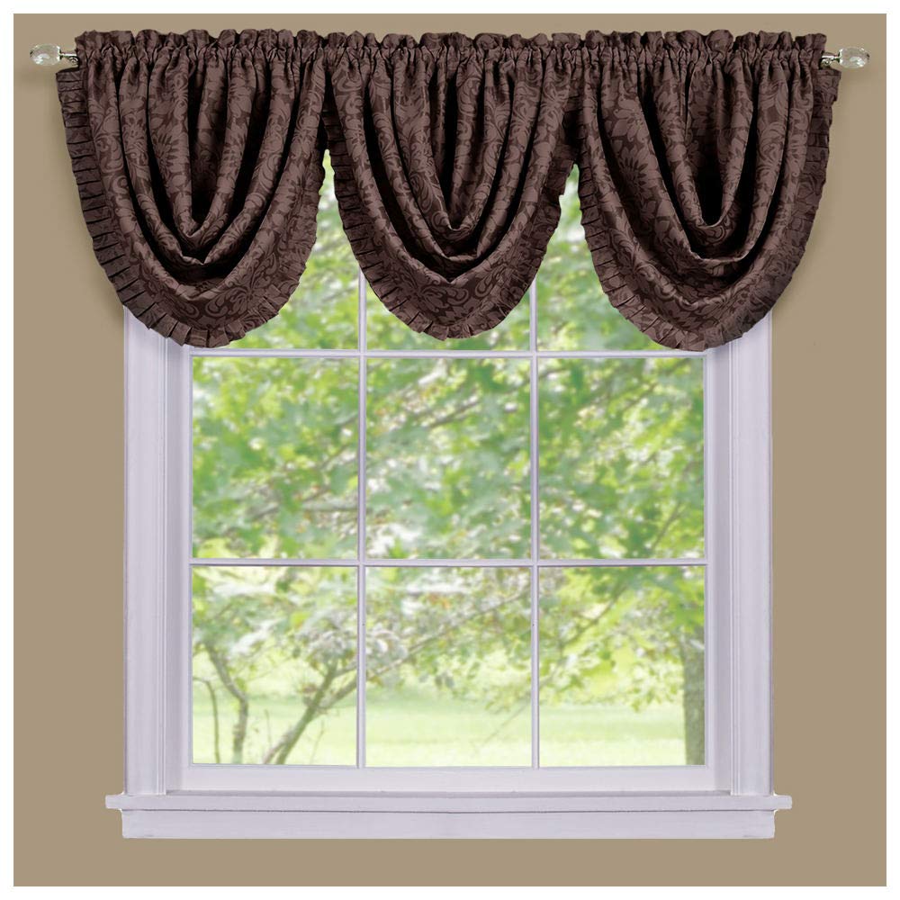 Achim Home Furnishings Sutton Waterfall Valance - 48x36 - Brown