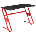 Flash Furniture Fisher Red Gaming Ergonomic Desk with Cup Holder and Headphone Hook
