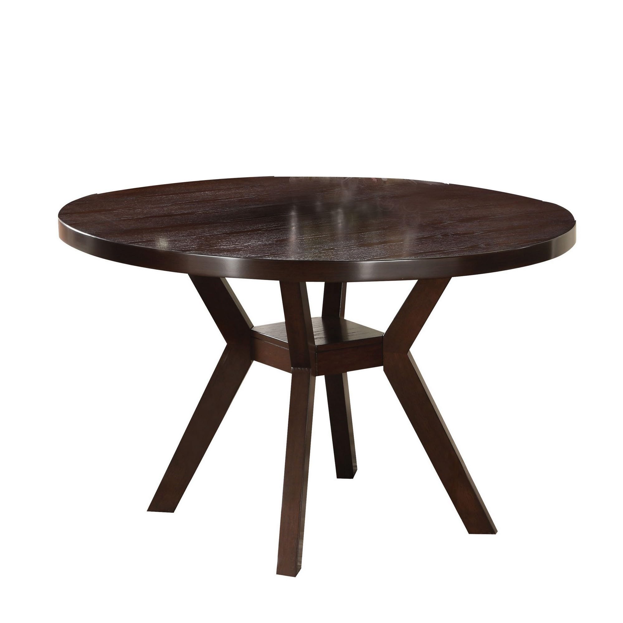 Benjara Benzara Round Wooden Dining Table, Brown,