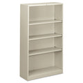 HON S60ABCQ Four Shelf Metal Bookcase, 34-1/2w x 12-5/8d x 59h, Light Gray
