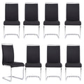 gopop Dining Chairs Set of 8, Kitchen Modern Metal Chairs with Faux Leather Padded Seat High Back and Sturdy Chrome Legs, Chairs